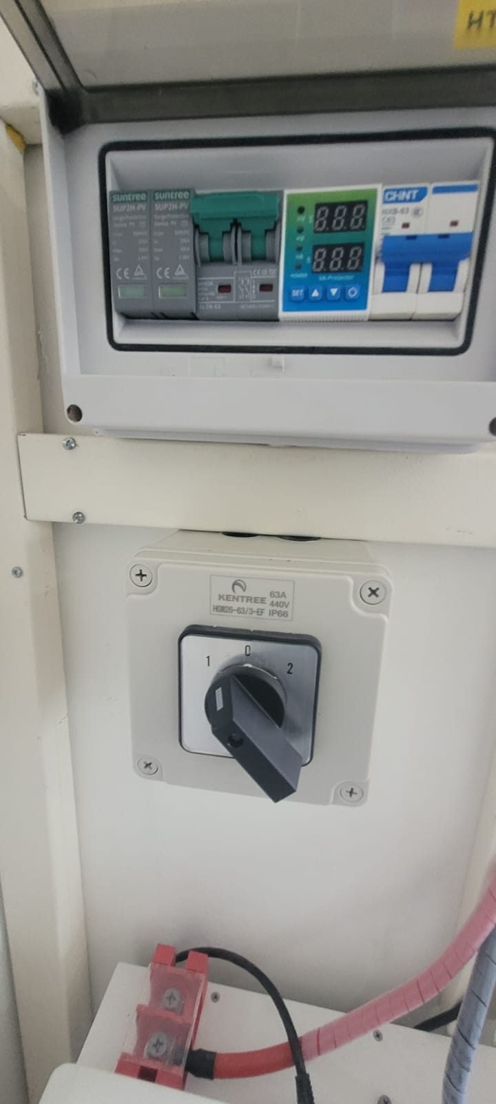 Protection box and changeover switch